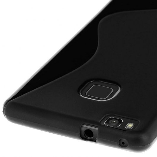 Avizar S-Line Funda de Silicona Flexible Negra para Huawei P9 Lite