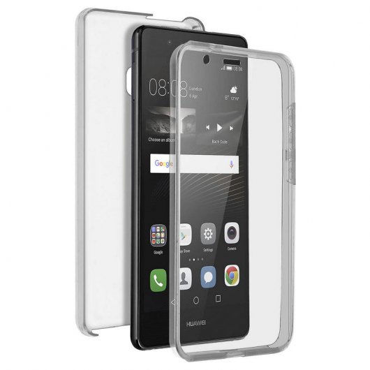Avizar Funda Doble Silicona Transparente para Huawei P9 Lite