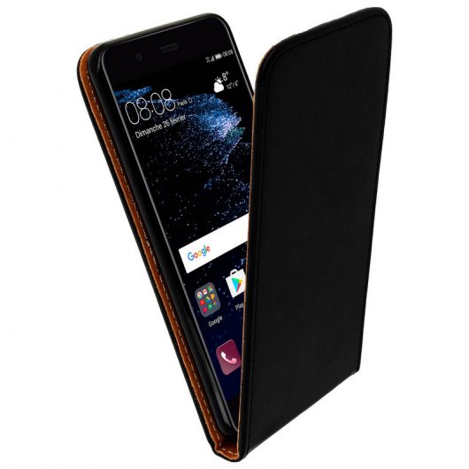 Avizar Funda Vertical Cuero Negro para Huawei P10 Plus