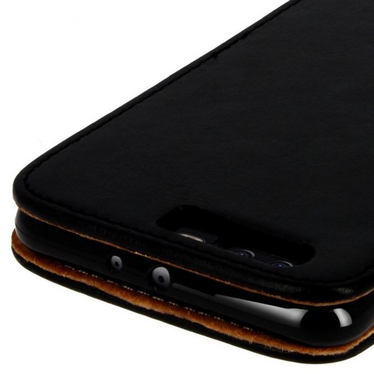 Avizar Funda Vertical Cuero Negro para Huawei P10 Plus