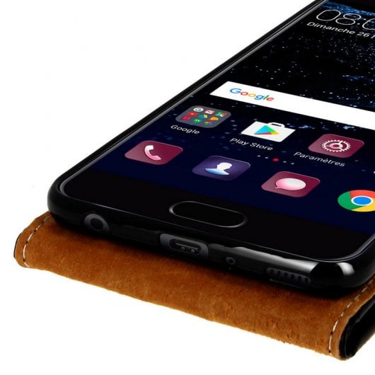 Avizar Funda Vertical Cuero Negro para Huawei P10 Plus