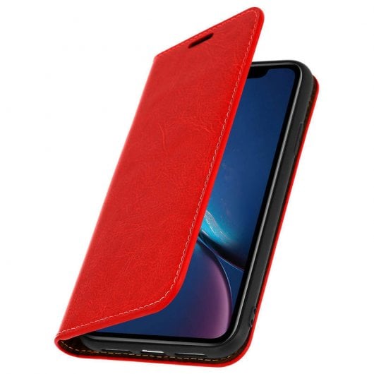 Étui en cuir rouge Avizar pour iPhone XR