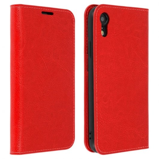 Étui en cuir rouge Avizar pour iPhone XR