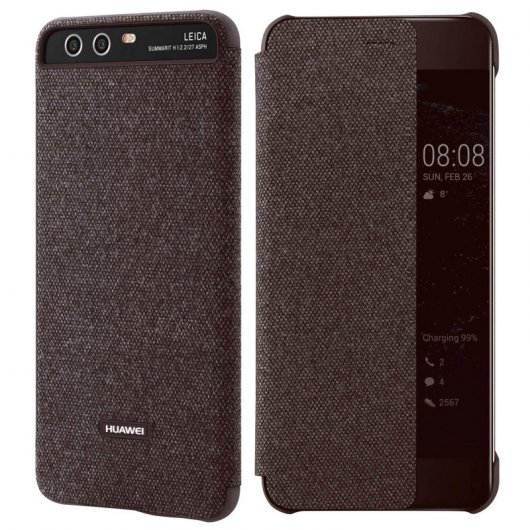 Huawei Funda Smart View con Ventana Marrón para Huawei P10 Plus
