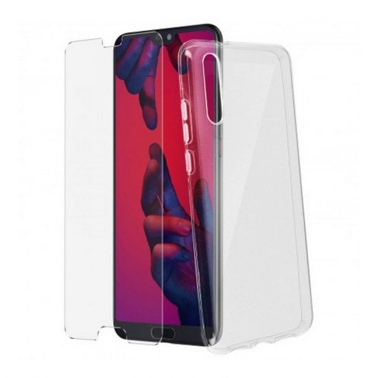 Custodia in Silicone Trasparente + Vetro Temperato Avizar per Huawei P20 Pro