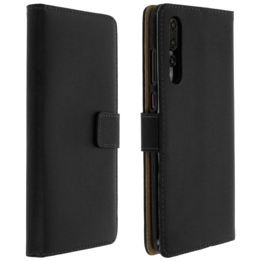 Étui en cuir noir Avizar avec fonction support pour Huawei P20 Pro