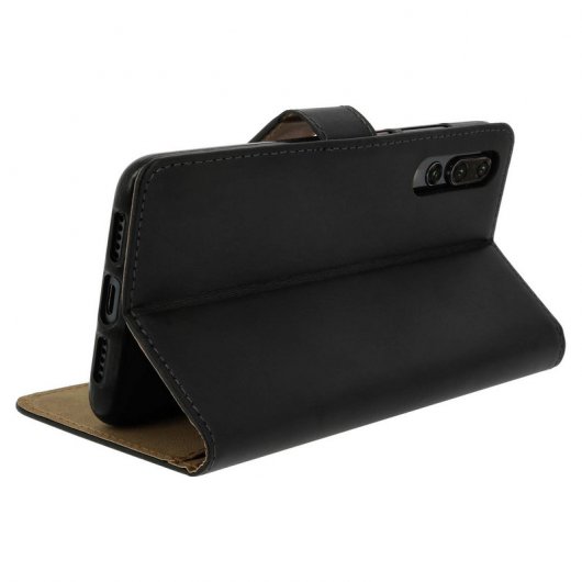 Étui en cuir noir Avizar avec fonction support pour Huawei P20 Pro