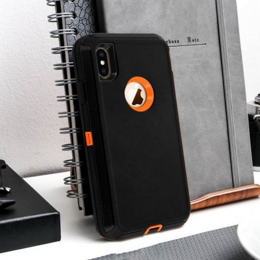 Avizar Funda Bumper Negra/Naranja para iPhone XS Max
