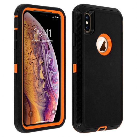 Avizar Funda Bumper Negra/Naranja para iPhone XS Max