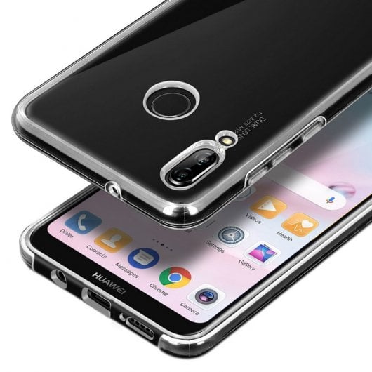 Avizar Funda Doble Silicona Transparente para Huawei P20 Lite