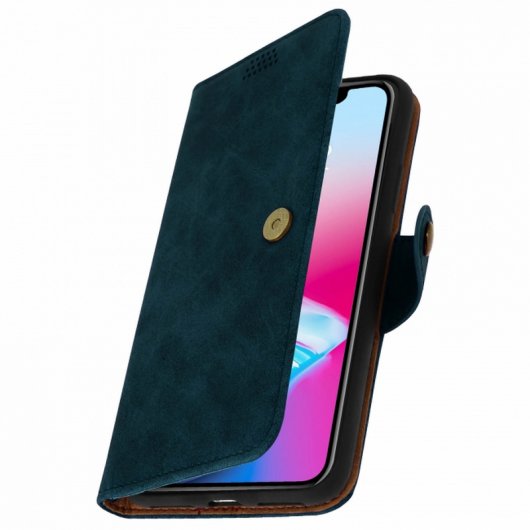Avizar Funda Cartera Vintage Azul para iPhone X/XS
