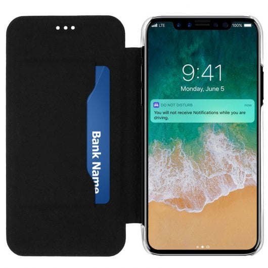 Étui portefeuille Akashi Lotus Flower Paris pour iPhone X/XS