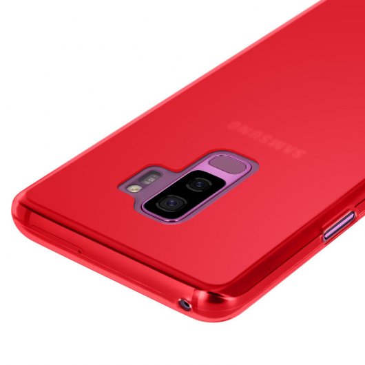Avizar Funda de Silicona Flexible Roja para Samsung Galaxy S9 Plus