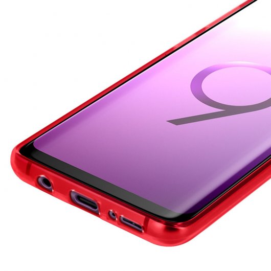 Avizar Funda de Silicona Flexible Roja para Samsung Galaxy S9 Plus