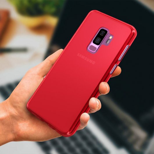 Avizar Funda de Silicona Flexible Roja para Samsung Galaxy S9 Plus