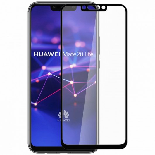 Avizar Cristal Templado con Bordes Negros para Huawei Mate 20 Lite