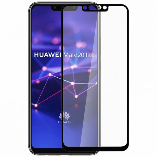 Vetro temperato Avizar con bordi neri per Huawei Mate 20 Lite