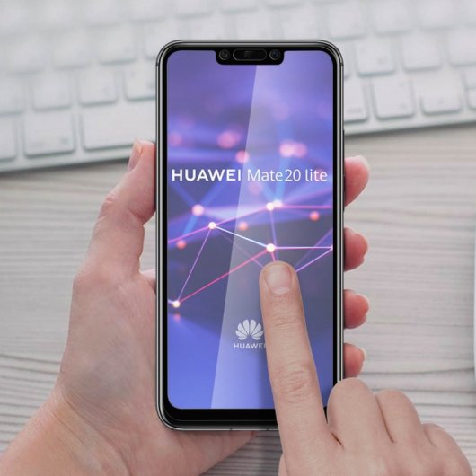 Vetro temperato Avizar con bordi neri per Huawei Mate 20 Lite