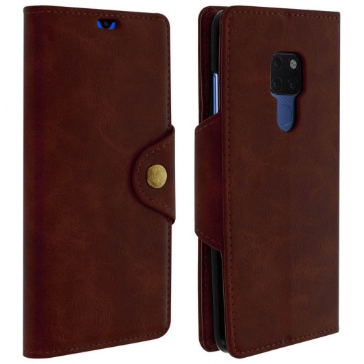 Avizar Capa Livro com Porta Cartões Vintage Castanha para Huawei Mate 20