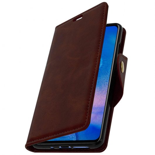 Avizar Capa Livro com Porta Cartões Vintage Castanha para Huawei Mate 20