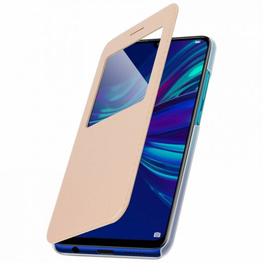 Avizar Funda Libro con Ventana Dorada para Huawei P Smart 2019/Honor 10 Lite
