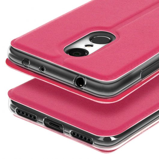 Avizar Funda Libro Cartera con Ventana Rosa para Xiaomi Redmi 5