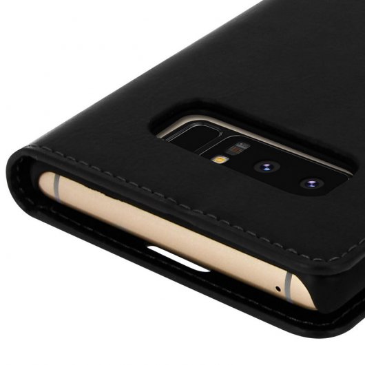 Avizar Funda de Cuero Negra para Samsung Galaxy Note 8