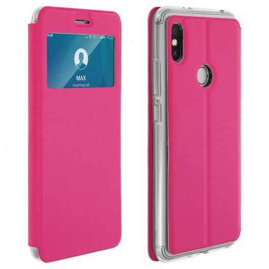 Avizar Funda Libro Cartera con Ventana Rosa para Xiaomi Redmi S2