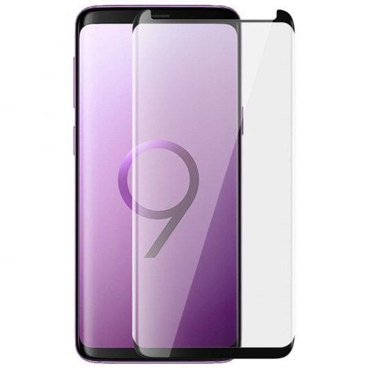 Pellicola protettiva in vetro temperato Avizar con bordi neri per Samsung Galaxy S9