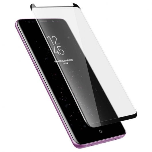 Avizar Protector de Cristal Templado con Bordes Negros para Samsung Galaxy S9 Plus