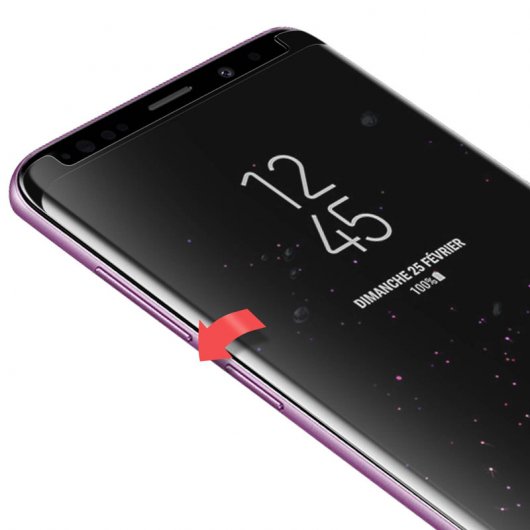 Pellicola protettiva in vetro temperato Avizar con bordi neri per Samsung Galaxy S9 Plus