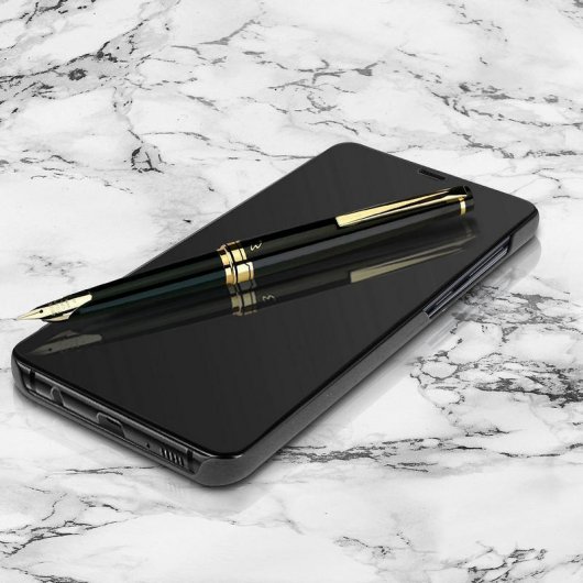 Avizar Capa Livro Translúcida Preta para Samsung Galaxy A9 2018