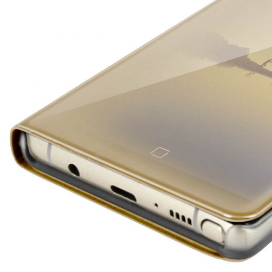 Étui livre effet miroir doré translucide Avizar pour Samsung Galaxy Note 8