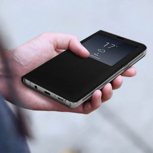 Avizar Funda Rígida con Ventana Negra para Samsung Galaxy Note 9