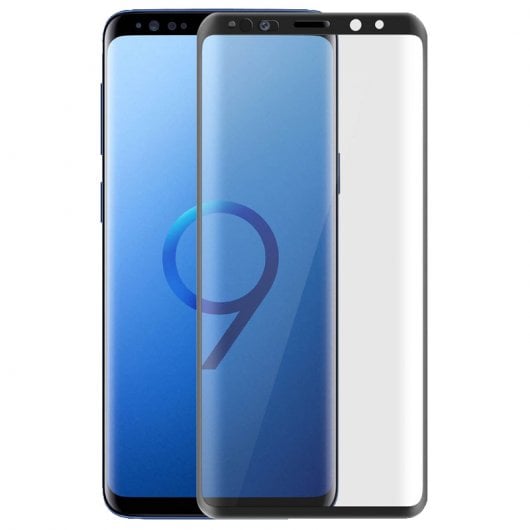 Avizar Protector de Cristal Templado 5D con Bordes Curvos Negros para Samsung Galaxy S9