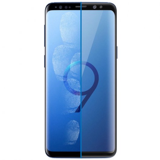 Avizar 5D-Schutzglas aus gehärtetem Glas mit schwarzen gebogenen Kanten für Samsung Galaxy S9 Plus