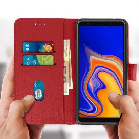 Avizar Funda Cartera Roja para Samsung Galaxy A9 2018
