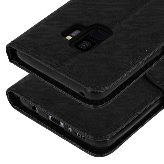 Avizar Fancy Style Funda Libro Negra para Samsung Galaxy S9