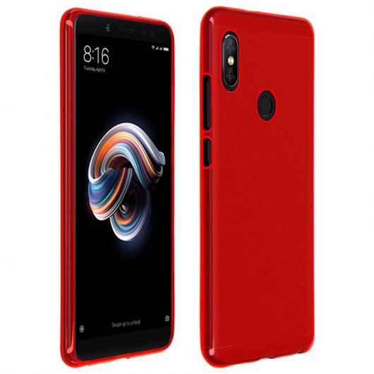 Avizar Funda de Silicona Roja para Xiaomi Redmi Note 5