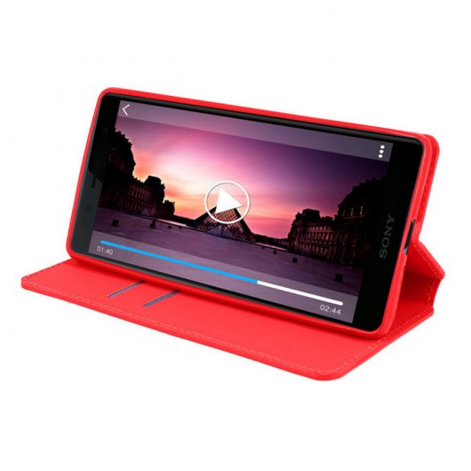 Avizar Funda Libro Roja para Sony Xperia XZ2 Compact