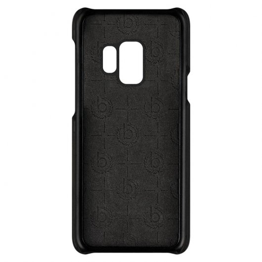Custodia rigida Bugatti Londra in vera pelle nera per Samsung Galaxy S9