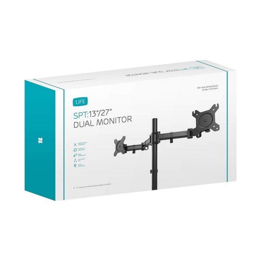 1Life SPT:Dual Soporte Doble Monitor 13"-27" VESA 100x100 Max 16Kg