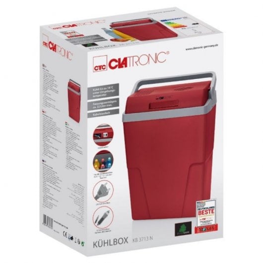 Clatronic KB 3713 N Nevera Portátil Eléctrica con Adaptador de Corriente 12V/220V 25L Roja