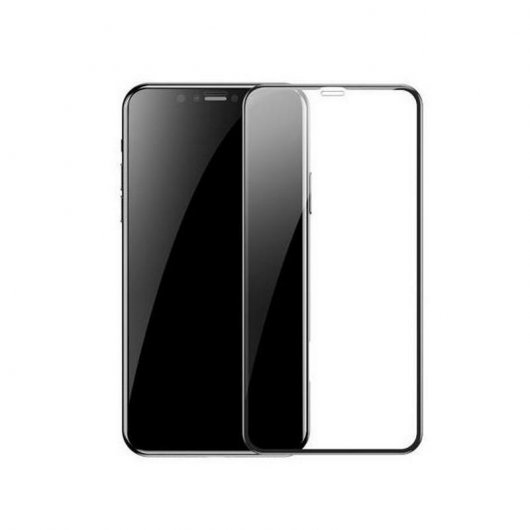 Baseus Protector Cristal Templado 0.2mm con Bordes Negros para iPhone XS Max