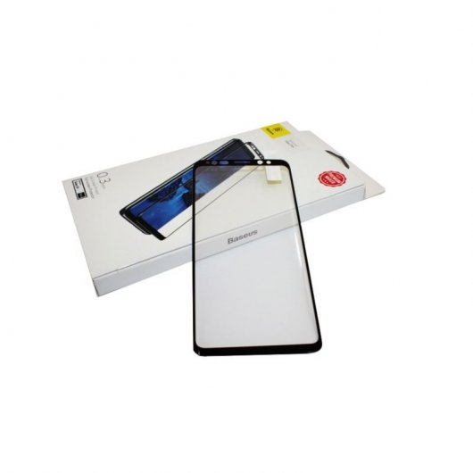Baseus Protector Cristal Templado Negro con Bordes Reforzados 0.3mm para Samsung Galaxy S9 Plus