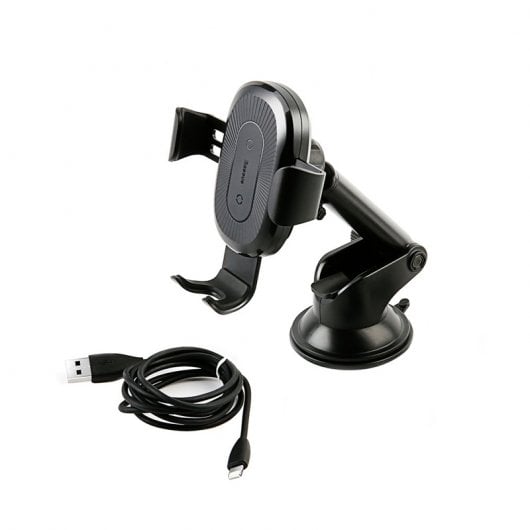 Baseus Soporte Coche con Cargador Inalámbrico y Brazo Ajustable Automático para Smartphones