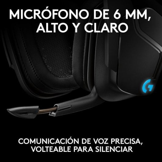 Logitech G Logitech G935 Cuffie Gaming RGB Wireless, Audio Surround 7.1, Cuffie DTS: X 2.0, Driver Pro-G 50 ‎mm, 2.4 GHz Wireless, Microfono Flip-to-Mute, Tasti G, PC/Mac/Xbox One/PS4/Nintendo, Nero