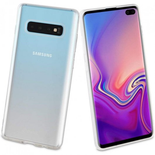 Muvit Pack Funda Cristal Soft Transparente + Cristal Templado para Samsung Galaxy S10 Plus