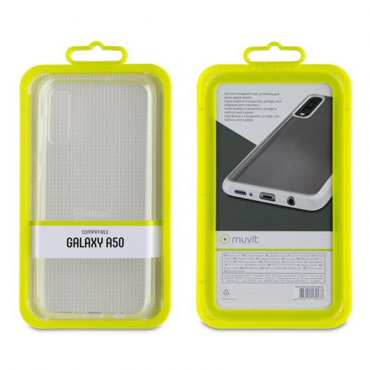 Muvit Cristal Soft Funda TPU Flexible Transparente para Samsung Galaxy A50
