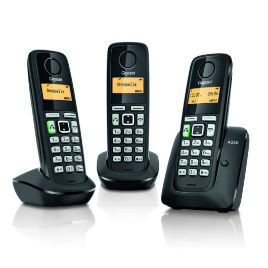 Gigaset A220 Teléfono Dect Trio Negro
